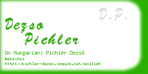 dezso pichler business card